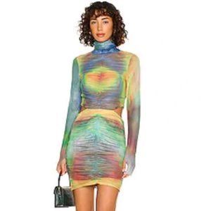 AFRM Sadie Mini Dress Radial Watercolor NWT